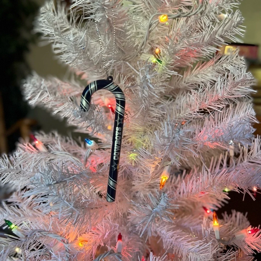 💙 Vintage NFL Dallas Cowboys Candy Cane Christmas Ornament Forever Collectible
